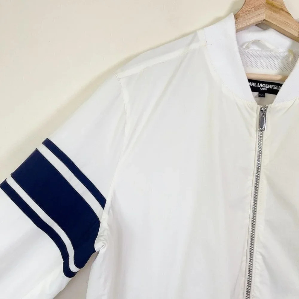 Karl Lagerfeld Men's Bomber Windbreaker Jacket - Picture 5 of 16